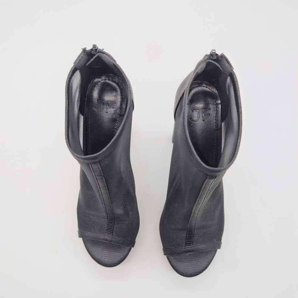 Jules Throwback Sz 6 Black Elegant High Heels with Peep-Toe Design By JF - Picture 3 of 9